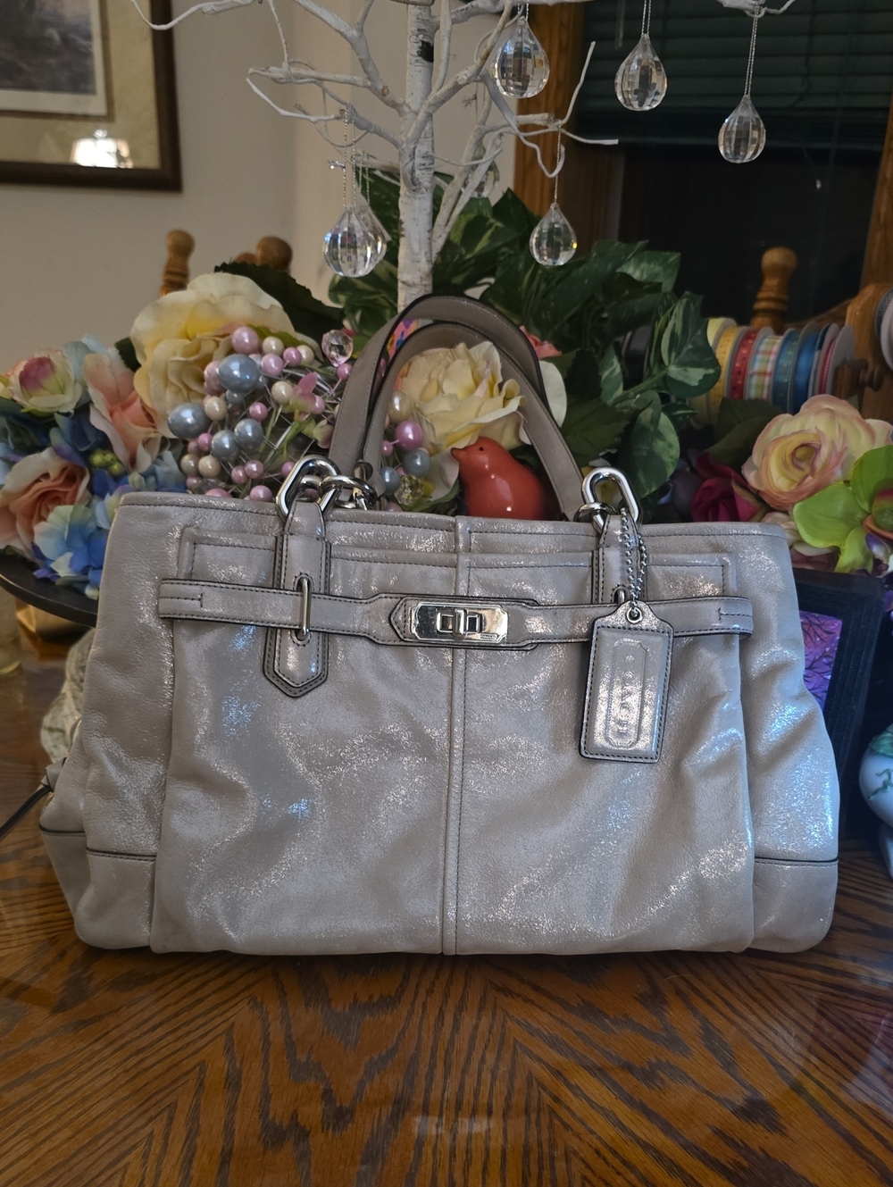 Coach Shimmery Over The Shoulder Handbag